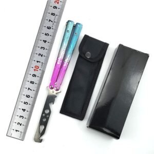 Fjärilsövningskniv isblomma oslipad bärbar snygg utomhuskniv