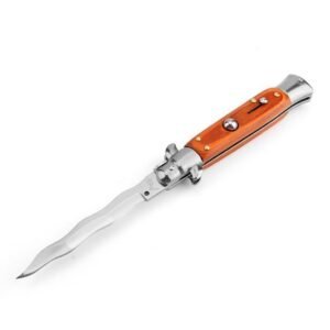 8.75 Inch Italiensk Stiletto Switch Kris Blade Fick Knife Red Wood