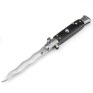 8.75 Inch Italiensk Stiletto Switch Kris Blade Fick Knife Svart