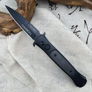 svart Field AKC sidöppnande automatkniv