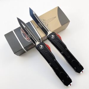zinkhandtag Microtech Bounty Hunter svart OTF-kniv