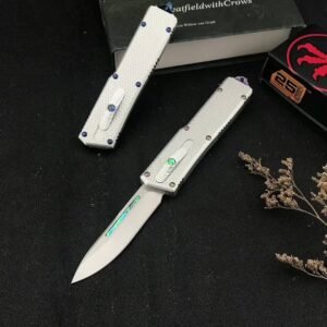 CobraTec rakutfällande specialutgåva vitt handtag Droplet OTF-kniv