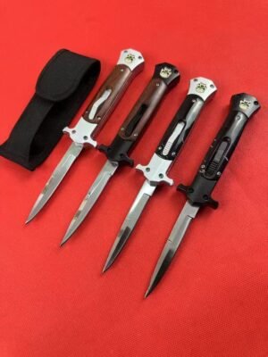 AKC 9-tum rakutfällande Skull handtag enkeleggad OTF-kniv