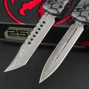 Microtech UT Co-branded Blackwater damaskus OTF-kniv