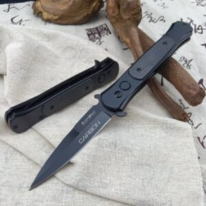 svart Field AKC sidöppnande automatkniv