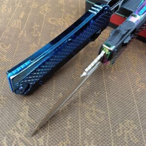 zinkhandtag Microtech, Snake God handtagsplattor rakutfällande OTF-kniv