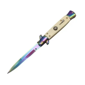 8,75 Inch italienska Stiletto Knife - Osseous Handle Flick Knife