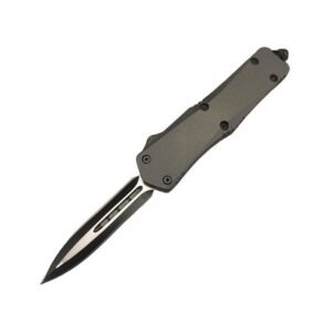 4 tums OTF Automatic Knife – Black Handle Straight Edge