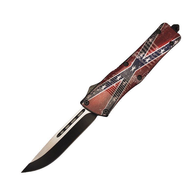 20240812161528.jpg 5,75 tum Confederate Flag D/A OTF Automatic Knife Black Tanto