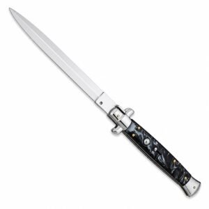 13 Inch Big Boy Auto italienska Stiletto Switch Blade Black Pearl
