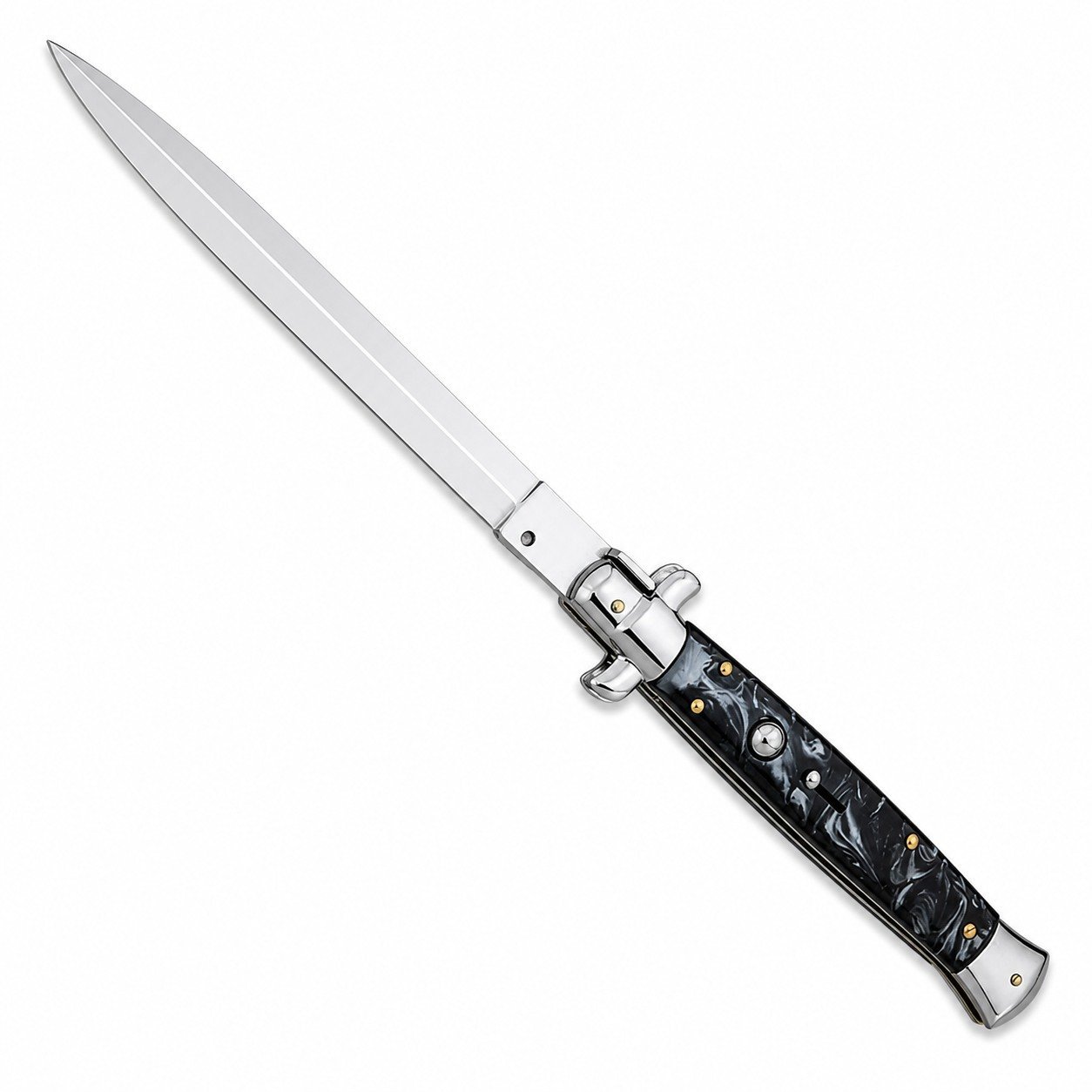 44504-main-white-clean.jpg 13 Inch Big Boy Auto italienska Stiletto Switch Blade Black Pearl