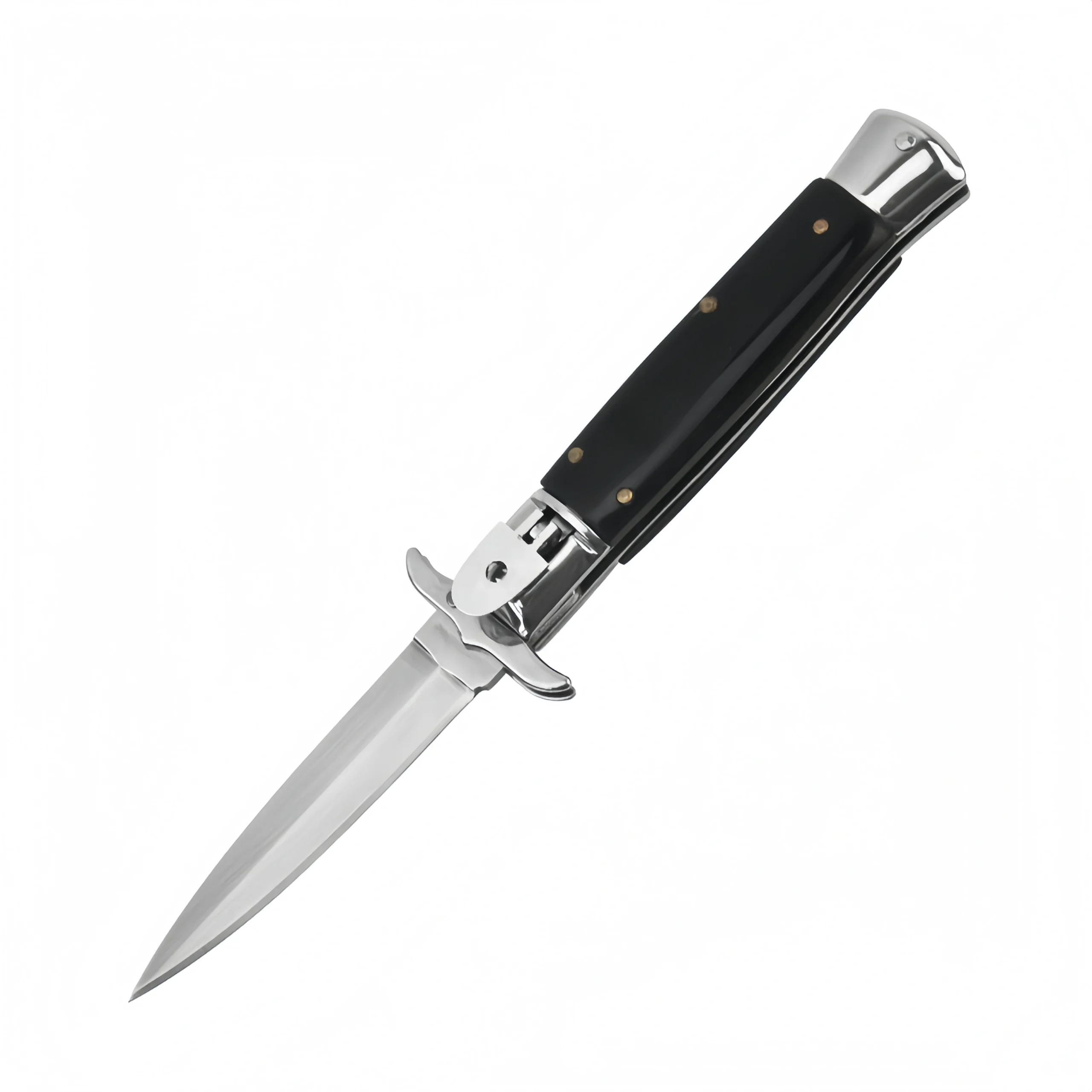 O1CN01D2tDtQ1zdbOJiQPfZ_2220574796737-0-cib-scaled-1.webp 9 Inch italienska Stiletto Knife – Black Handle Automatic Switchblade