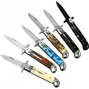 Automatisk Flick Knife Stiletto Knife – klassisk italiensk stil med blandade händer