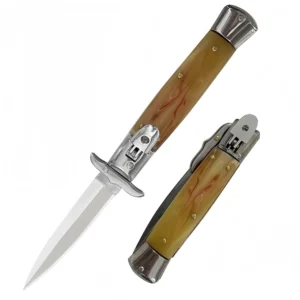 Automatisk Flick Knife Stiletto Knife – klassisk italiensk stilhornhandtag