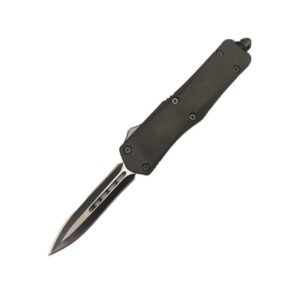 4 tums OTF automatkniv – svart handtag rak egg