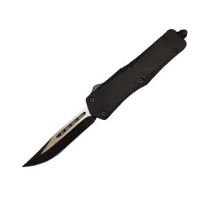 4 tums OTF automatkniv – svart handtag rak egg