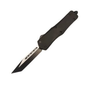 4 tums OTF automatkniv – svart handtag rak egg