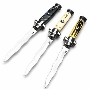 8,75 tum italiensk automatisk stilettkniv – krisblad