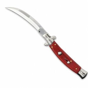 9 tum italiensk stilettkniv - rosenträ handtag automatkniv