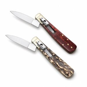 klassisk runt handtag sidöppnande automatkniv