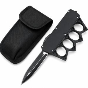 spökriddartiger med plasthandtag, rakutfällande OTF-kniv