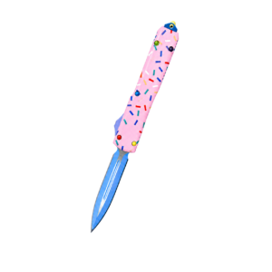 5,5-tums dubbelt blad Donut handtag OTF-kniv - Rosa