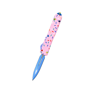 5,5-tums dubbelt blad Donut handtag OTF-kniv - Rosa