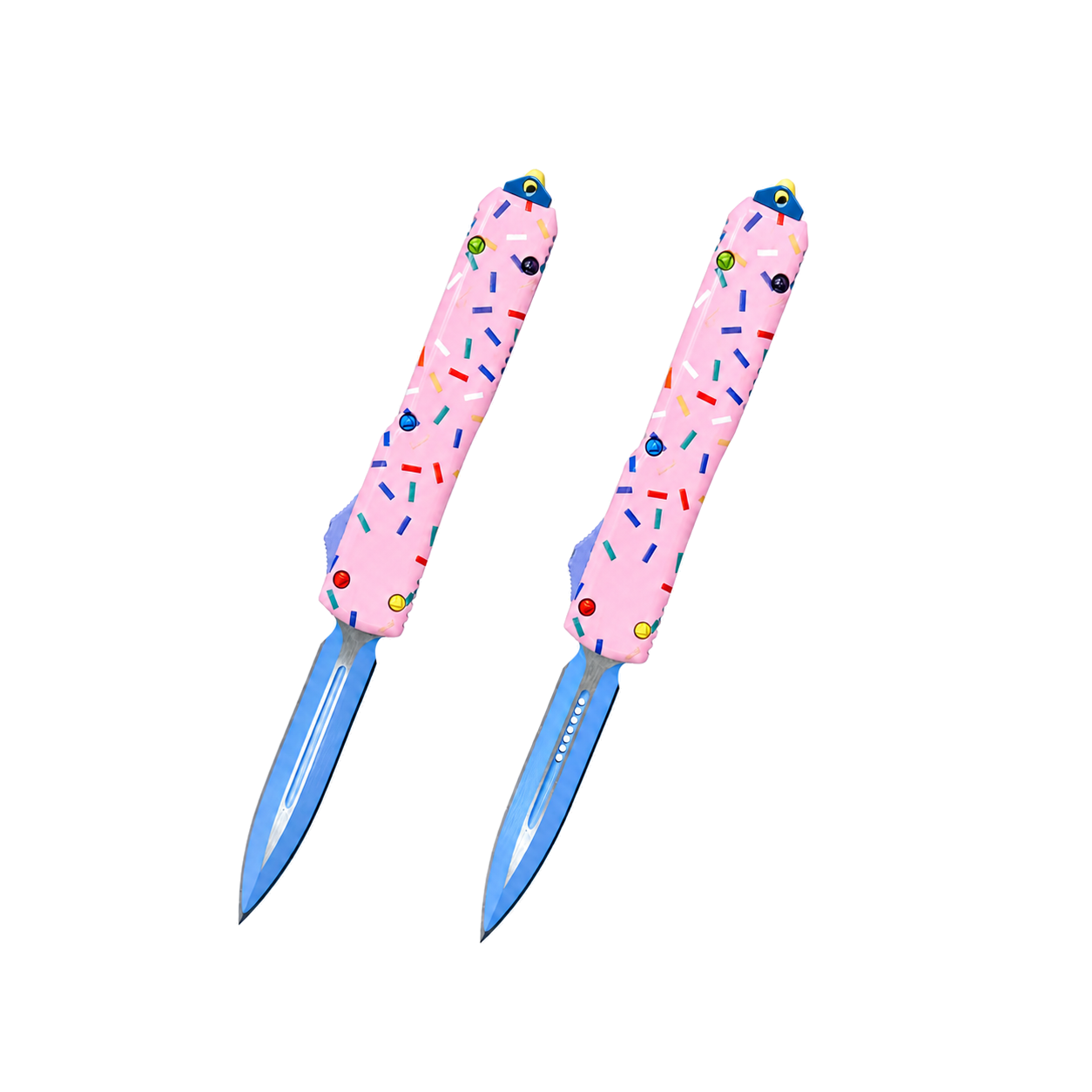 P16503-V16637-M52803-complete-white-v3.png 5,5-tums dubbelt blad Donut handtag OTF-kniv - Rosa
